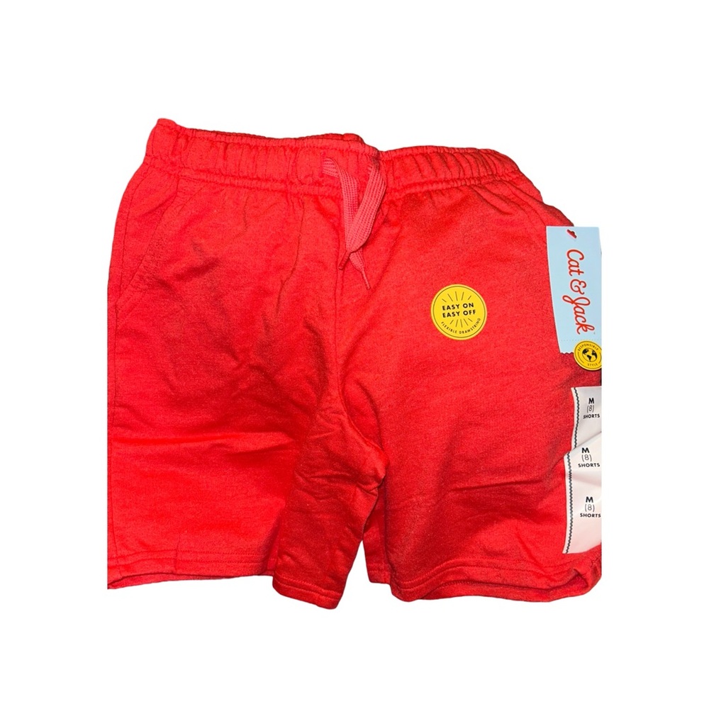 Cat & Jack, easy on easy off red shorts, boys size M (8).